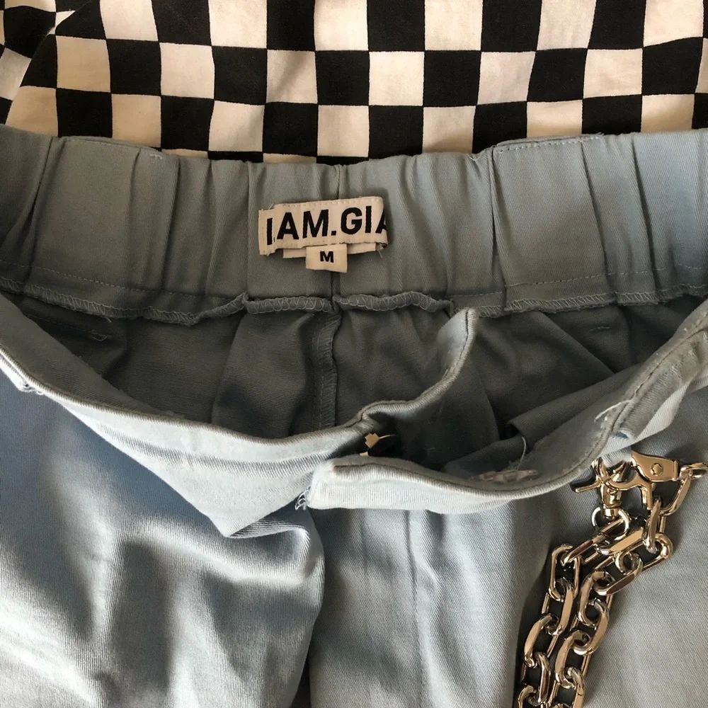 I.AM.GIA Light Blue High-Waist Wide Leg Trousers - Picture 5 of 5